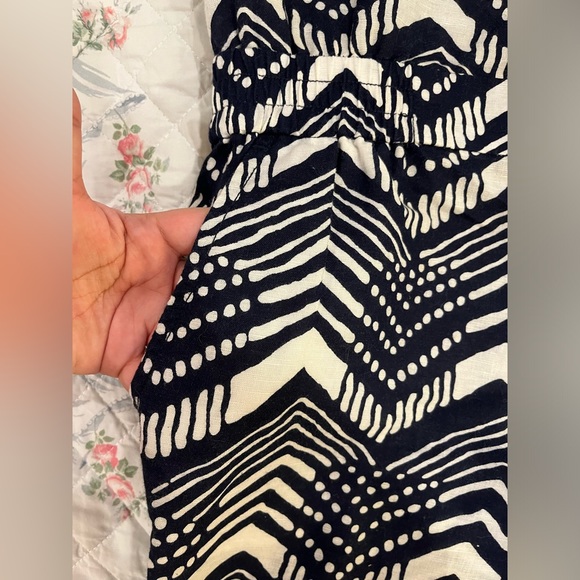 J. Crew Linen Cotton V-Neck Zig Zag Sleeveless Jumpsuit size 2 - Picture 7 of 12